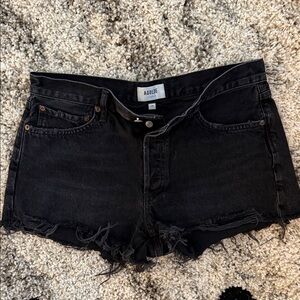 Agolde Women's Distressed Black Jean Shorts